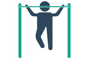 Simgeyi kaldır. Spor ve beden eğitimi ikonu. Katı ikon tarzı. element illüstrasyonu.