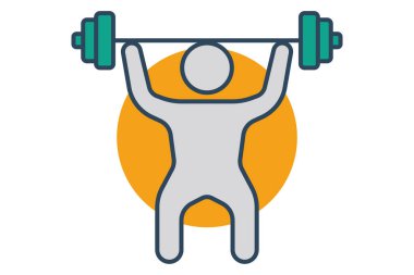 Halter simgesini kaldırmak. Spor ve beden eğitimi ikonu. Düz çizgi simgesi tarzı. element illüstrasyonu.