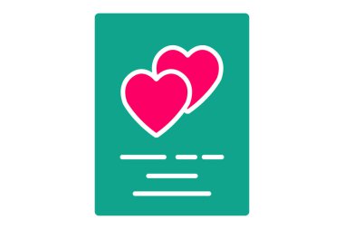 Düğün kartı ikonu. Davet. Katı ikon tarzı. düğün elementi çizimi