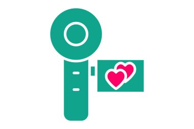 Düğün videosu ikonu. İkonla ilgili düğün, parti. Katı ikon tarzı. düğün elementi çizimi