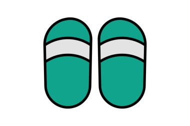 Terlik ikonu. Tekstil ile ilgili bir ikon. Düz çizgi simgesi tarzı. tekstil ögesi illüstrasyonu