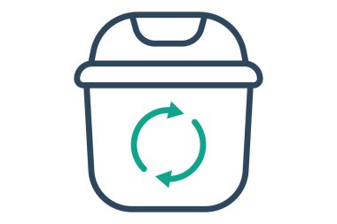 Çöp ikonu. Çöp kutusu. Araçlarla ilgili simge. çizgi simgesi tarzı. hizmetler elementler vektör illüstrasyonu