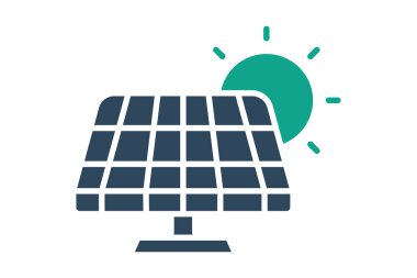 Güneş paneli simgesi. Araçlarla ilgili simge. Katı ikon tarzı. hizmetler elementler vektör illüstrasyonu