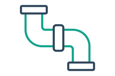 Su borusu ikonu. Su dağıtımıyla ilgili bir ikon. çizgi simgesi tarzı. dağıtım elemanları vektör illüstrasyonu