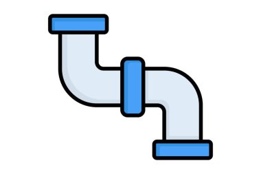 Su borusu ikonu. Su dağıtımıyla ilgili bir ikon. Renkli taslak simge biçimi. dağıtım elemanları vektör illüstrasyonu
