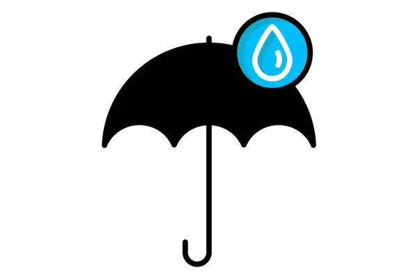 stock vector Waterproof icon. umbrella with water drop. icon related to durability. colored outline icon style. durability elements vector illustration