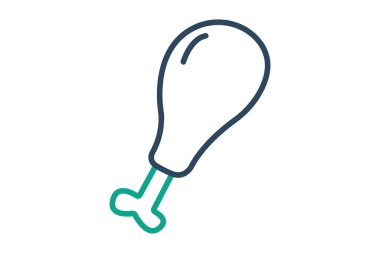 Tavuk budu ikonu. Protein kaynağıyla ilgili simge. çizgi simgesi tarzı. Beslenme elemanları vektör illüstrasyonu