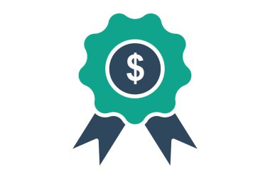 Ödül ikonu. Kutlamak için ikon akraba. Katı ikon tarzı. iş ögeleri vektör illüstrasyonu