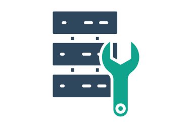 Veri mühendisliği simgesi. Teknolojiyle ilgili bir ikon. Katı ikon tarzı. veri analiz ögeleri vektör illüstrasyonu