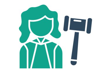 Yargıç Icon. Kanun ve adaletle ilgili bir ikon. Katı ikon tarzı. adalet elemanları vektör illüstrasyonu