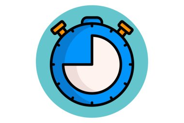 Stopwatch renkli taslak simgesi. Verimlilikle ilgili simge. üretkenlik elemanları vektör illüstrasyonu
