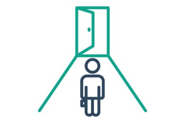 Fırsatlar simgesi. çizgi simgesi tarzı. Kişi ile birlikte kapıyı aç. SWOT ile ilgili simge. iş ögeleri vektör illüstrasyonu