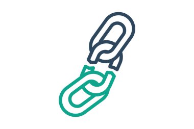 Zayıflık simgesi. çizgi simgesi tarzı. Kırık zincir. SWOT ile ilgili simge. iş ögeleri vektör illüstrasyonu