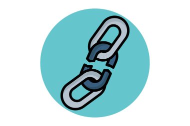 Zayıflık renkli taslak simgesi. Kırık zincir. SWOT ile ilgili simge. iş ögeleri vektör illüstrasyonu