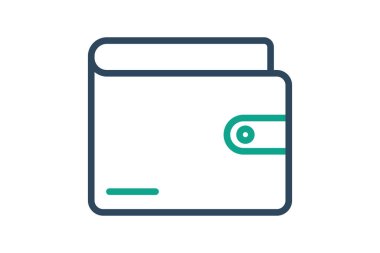 Cüzdan simgesi. çizgi simgesi tarzı. Fatura ve ödemeyle ilgili bir ikon. iş ögeleri vektör illüstrasyonu