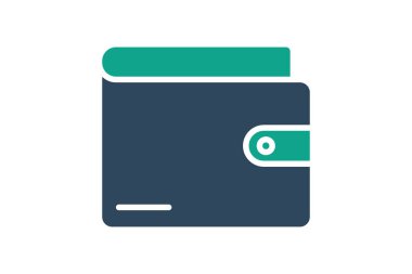 Cüzdan simgesi. Katı ikon tarzı. Fatura ve ödemeyle ilgili bir ikon. iş ögeleri vektör illüstrasyonu