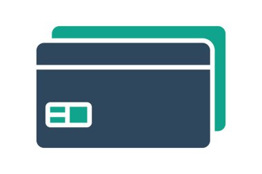 Kredi kartı ikonu. Katı ikon tarzı. Fatura ve ödemeyle ilgili bir ikon. iş ögeleri vektör illüstrasyonu