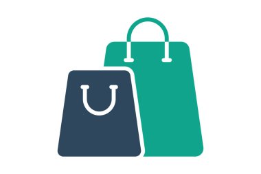 Alışveriş poşeti ikonu. Katı ikon tarzı. Fatura ve ödemeyle ilgili bir ikon. iş ögeleri vektör illüstrasyonu