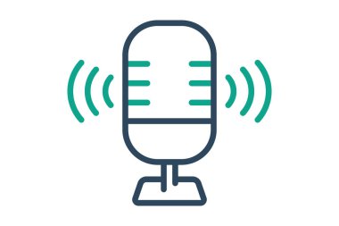 Ses kayıt simgesi. çizgi simgesi tarzı. Çevrimiçi kursla ilgili simge. eğitim unsurları vektör illüstrasyonu