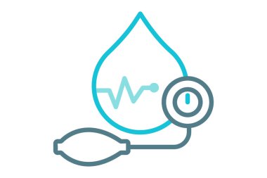 Tansiyon ikonu. çizgi simgesi tarzı. Sıhhiyeyle ilgili bir ikon. sağlık elemanları vektör illüstrasyonu