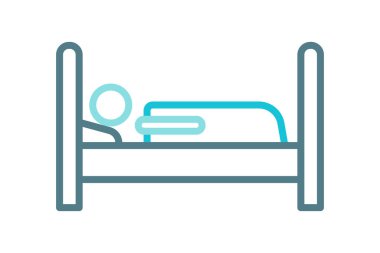 Hasta ikonu. çizgi simgesi tarzı. Sıhhiyeyle ilgili bir ikon. sağlık elemanları vektör illüstrasyonu