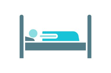 Hasta ikonu. Katı ikon tarzı. Sıhhiyeyle ilgili bir ikon. sağlık elemanları vektör illüstrasyonu