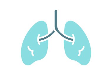 Akciğer ikonu. Katı ikon tarzı. Sıhhiyeyle ilgili bir ikon. sağlık elemanları vektör illüstrasyonu