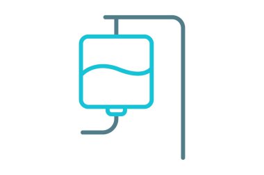 Enfüzyon ikonu. çizgi simgesi tarzı. Sıhhiyeyle ilgili bir ikon. sağlık elemanları vektör illüstrasyonu