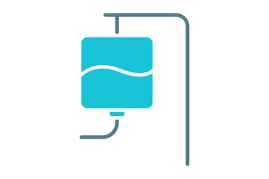 Enfüzyon ikonu. Katı ikon tarzı. Sıhhiyeyle ilgili bir ikon. sağlık elemanları vektör illüstrasyonu