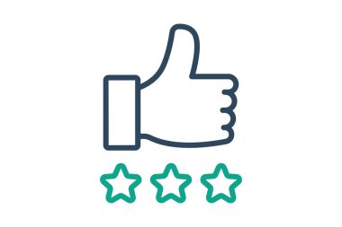 Mükemmellik simgesi. çizgi simgesi tarzı. Yıldızlı parmak. Motivasyonla ilgili simge. başarı unsurları vektör illüstrasyonu