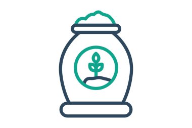 Gübre ikonu. çizgi simgesi tarzı. Bahçıvanlıkla ilgili bir ikon. Bahçe araçları element vektör illüstrasyonu