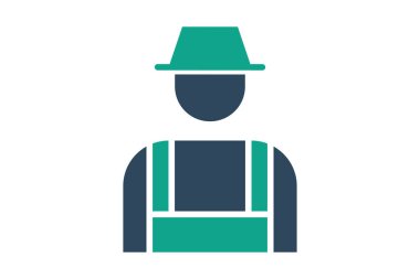 Bahçıvan ikonu. Katı ikon tarzı. Bahçıvanlıkla ilgili bir ikon. Doğa elemanları vektör illüstrasyonu