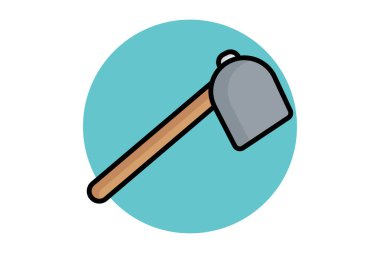 Çapa simgesi. Renkli taslak simge biçimi. Bahçıvanlıkla ilgili bir ikon. Bahçe araçları element vektör illüstrasyonu