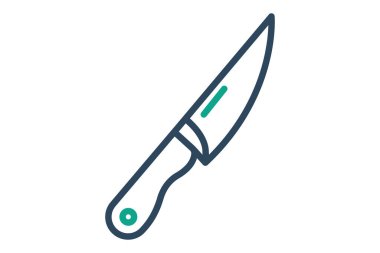 Bıçak ikonu. çizgi simgesi tarzı. Mutfak aletleriyle ilgili bir ikon. yemek unsurları vektör illüstrasyonu