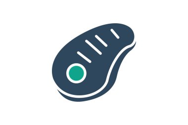 Biftek ikonu. Katı ikon tarzı. Yemekle ilgili bir ikon. yiyecek elemanları vektör illüstrasyonu