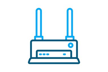 Yönlendirici simgesi. çizgi simgesi tarzı. Bilgi İşlem ile ilgili simge. ağ ögeleri vektör illüstrasyonu