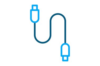 Kablo ikonu. çizgi simgesi tarzı. Teknolojiyle ilgili bir ikon. IT mimari unsurları vektör illüstrasyonu