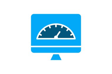 Performans simgesi. Katı ikon tarzı. Bilgi İşlem ile ilgili simge. IT mimari unsurları vektör illüstrasyonu