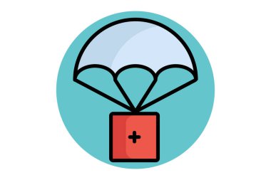 Hava indirme simgesi. Renkli taslak simge biçimi. Sağlık hava akımı. Hayır işleriyle ilgili bir ikon. bağış elemanları vektör illüstrasyonu