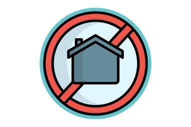 Evsiz ikonu. Renkli taslak simge biçimi. Hayır işleriyle ilgili bir ikon. bağış elemanları vektör illüstrasyonu