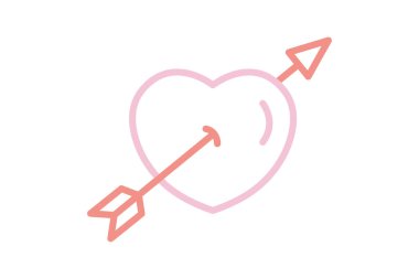 Aşk tanrısı simgesi. çizgi simgesi tarzı. Valentine 'la ilgili bir ikon. Sevgililer Günü elemanları vektör illüstrasyonu