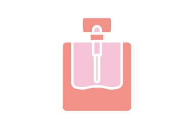 Parfüm ikonu. Katı ikon tarzı. Partiyle ilgili bir ikon, Valentine. Sevgililer Günü elemanları vektör illüstrasyonu