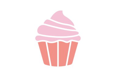 Kek ikonu. Katı ikon tarzı. Yemekle ilgili bir ikon, parti. yiyecek elemanları vektör illüstrasyonu