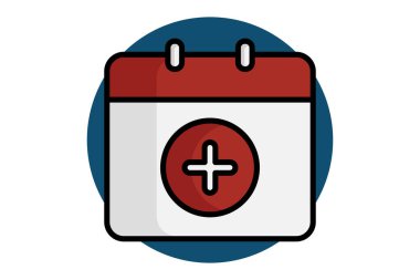 Takvim simgesi ekle. Renkli taslak simge biçimi. Zaman ve tarihle ilgili simge. zaman ögeleri vektör illüstrasyonu