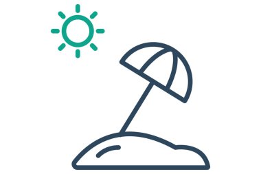 Yaz ikonu. çizgi simgesi tarzı. Tatil, zaman ve tarihle ilgili simge. zaman ögeleri vektör illüstrasyonu