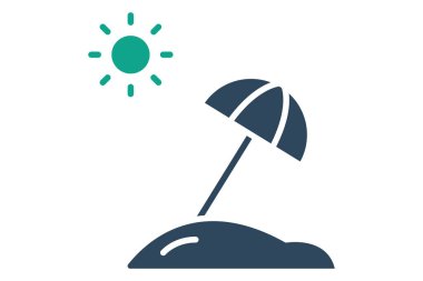 Yaz ikonu. Katı ikon tarzı. Tatil, zaman ve tarihle ilgili simge. zaman ögeleri vektör illüstrasyonu