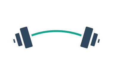 Halter ikonu. Katı ikon tarzı. Spor salonu ve fitness ile ilgili bir ikon. spor elemanları vektör illüstrasyonu