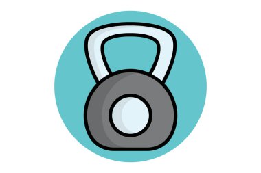 Kettlebell ikonu. Renkli taslak simge biçimi. Spor salonu ve fitness ile ilgili bir ikon. spor elemanları vektör illüstrasyonu