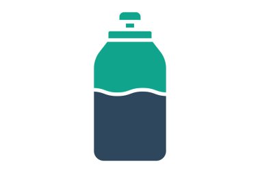 Su şişesi ikonu. Katı ikon tarzı. İçkiyle ilgili bir ikon. spor elemanları vektör illüstrasyonu