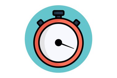 Kronometre simgesi. Renkli taslak tarzı. Spor salonu ve fitness ile ilgili simge